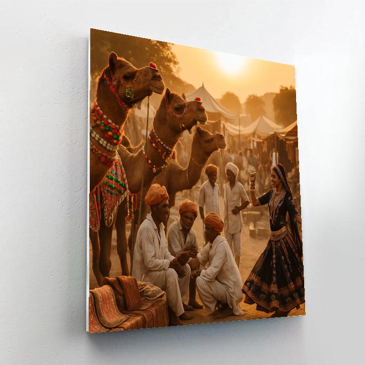 Pushkar Camel Fair Trade And Dance painting number kit