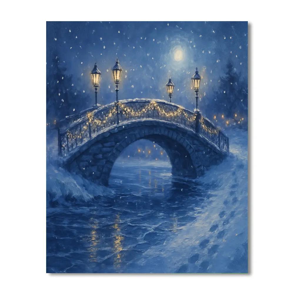 Midwinter Lantern Bridge Paint by numbers kits
