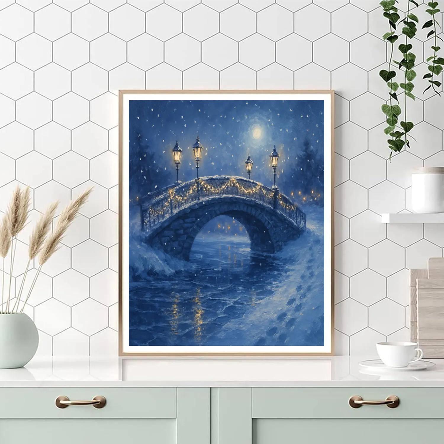 Midwinter Lantern Bridge Paint by numbers kits