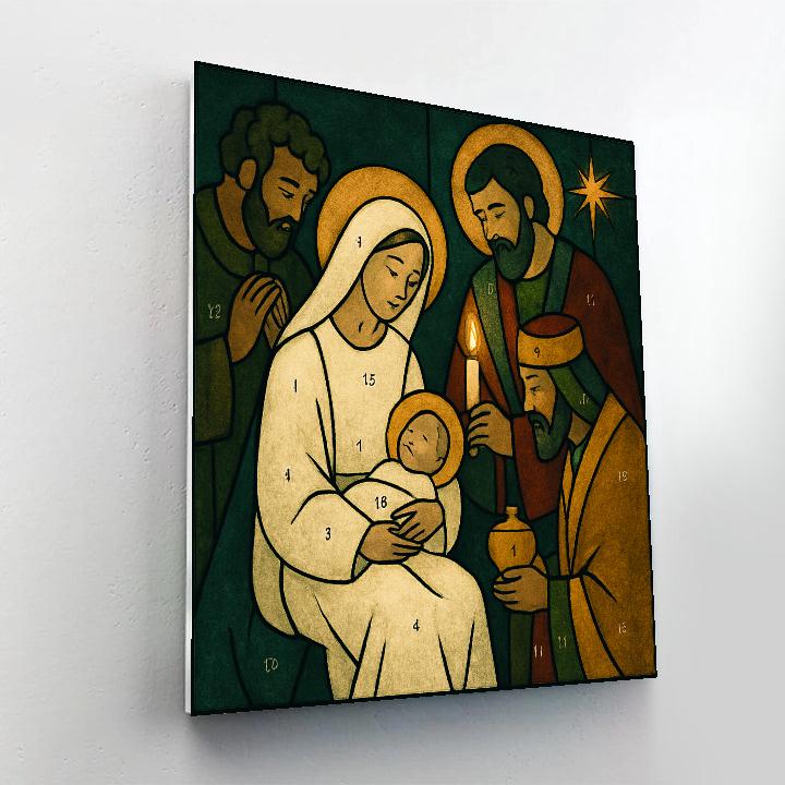 Midnight Nativity Glow Numbered painting kits