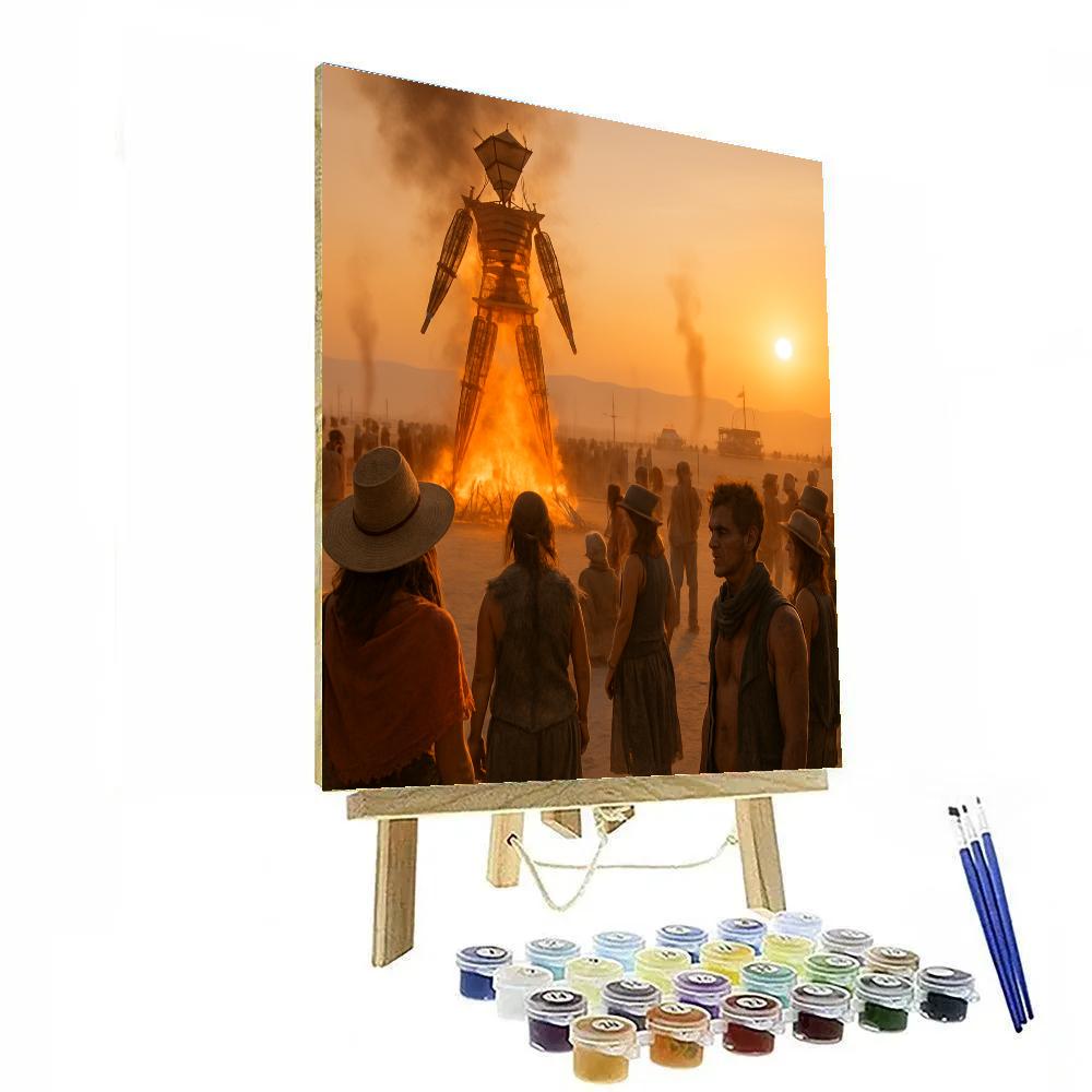 Burning Man Playa Art Eruption Number painting