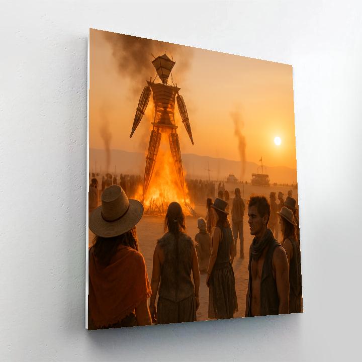 Burning Man Playa Art Eruption Number painting