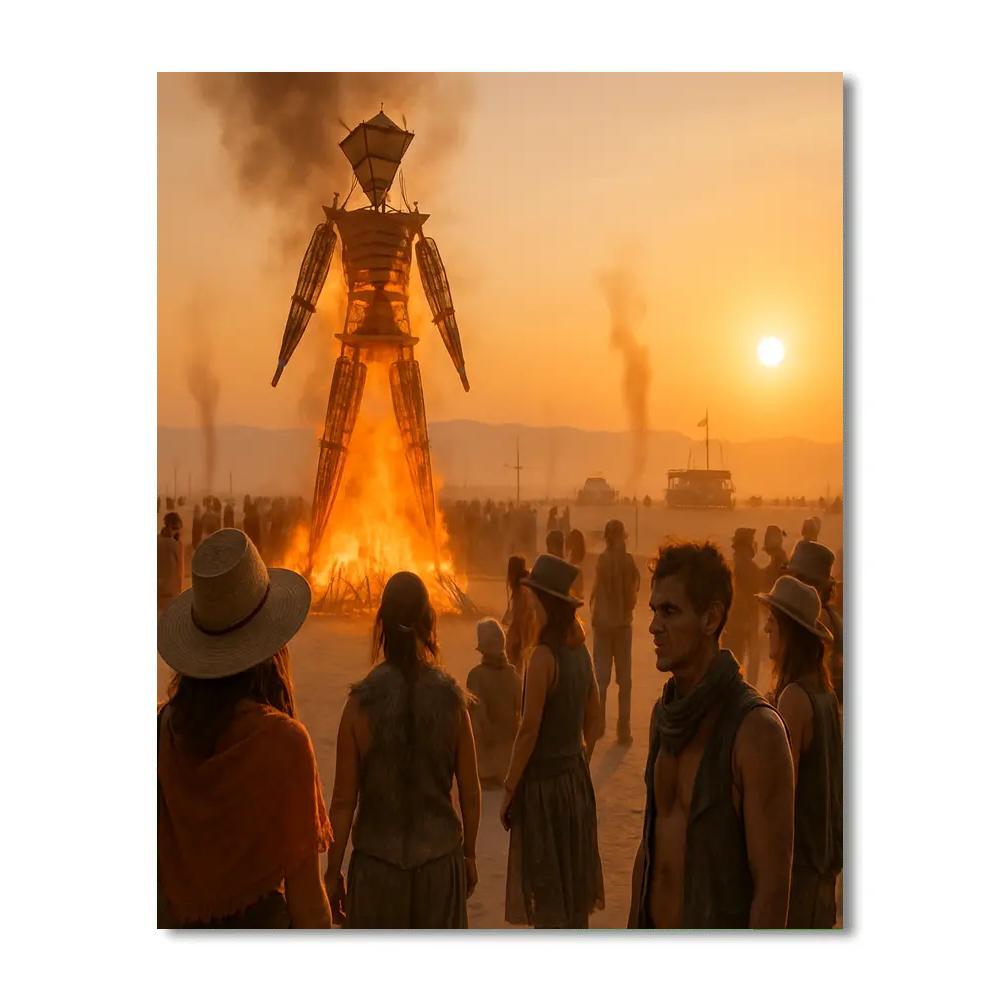Burning Man Playa Art Eruption Number painting