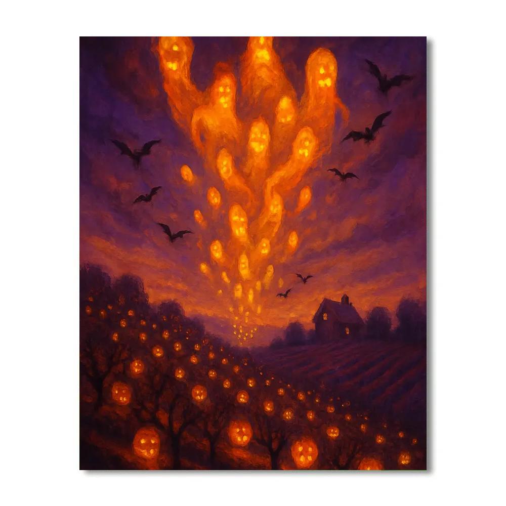 Haunted Orchard Lantern Flight Numbered painting kits