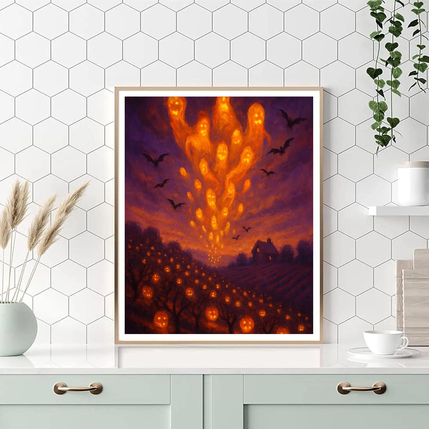 Haunted Orchard Lantern Flight Numbered painting kits