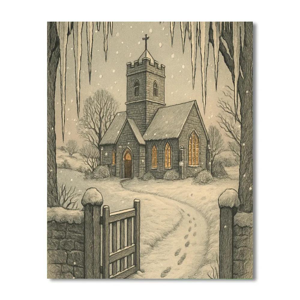 Icicle Cathedral painting number kit