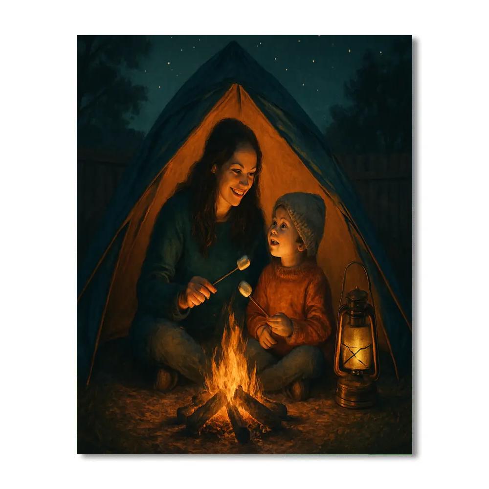 Backyard Camping Bond paint by number