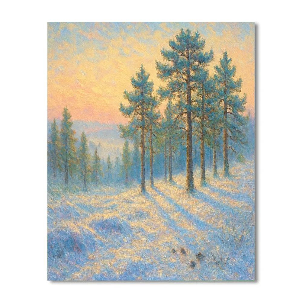 Sunrise Over Frosted Ridge paint by number