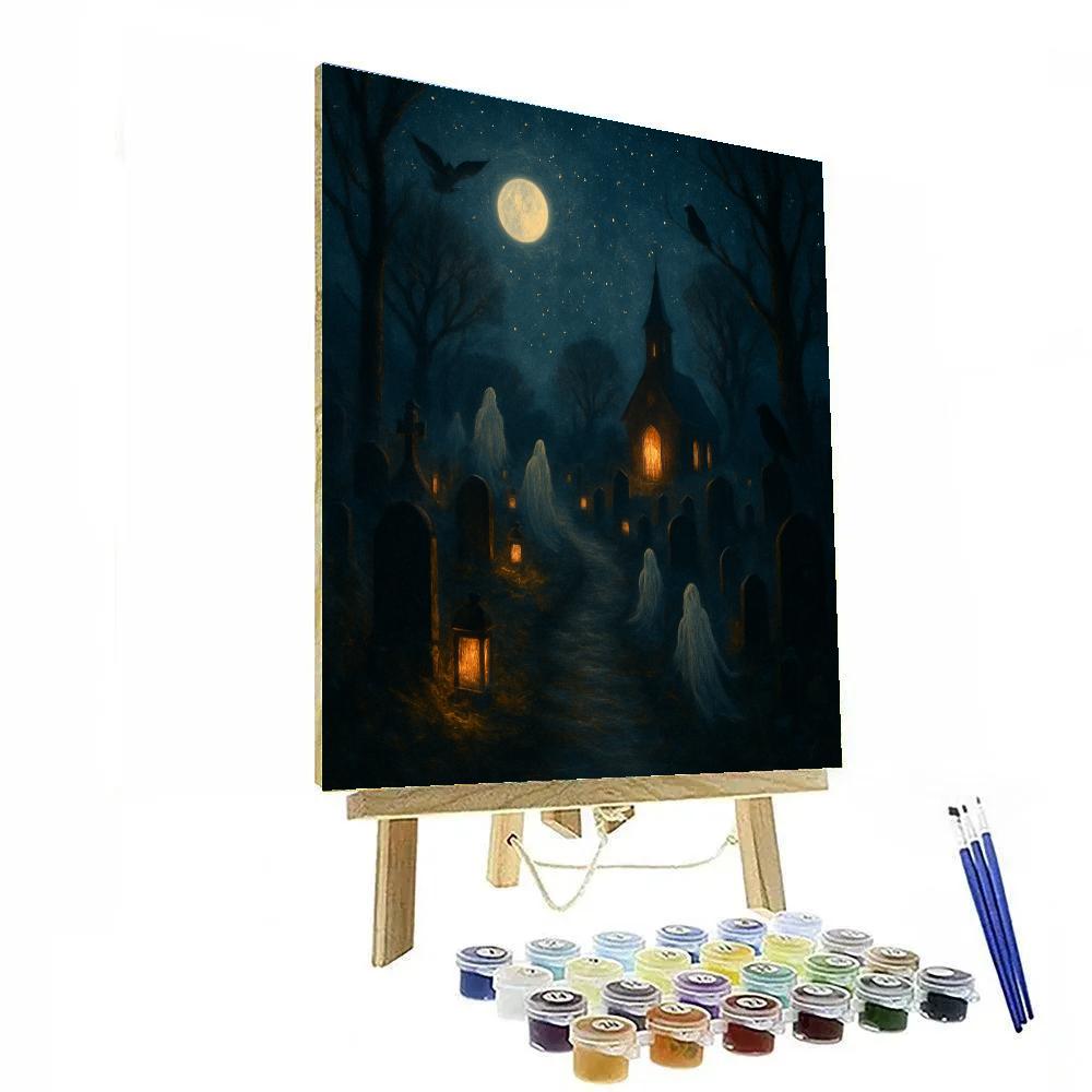 Starlit Cemetery Lane Numbered painting kits