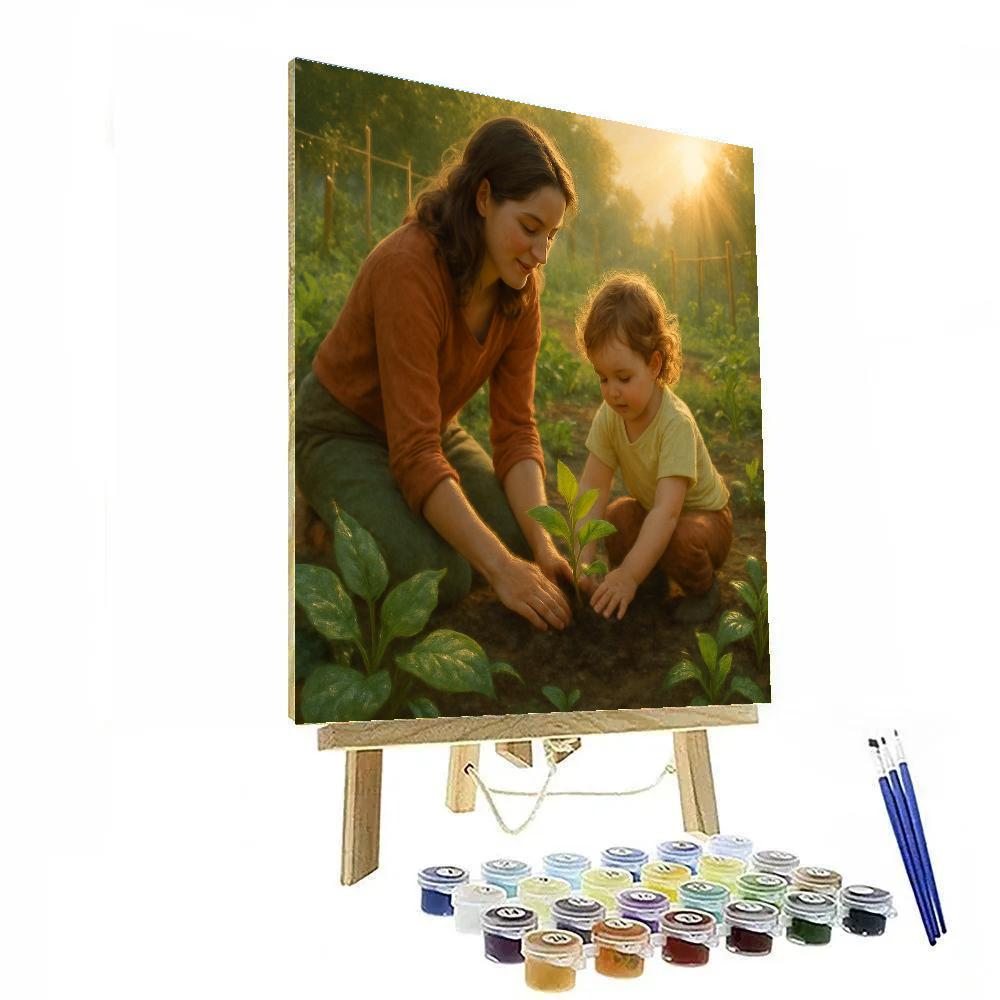 Planting Together At Dawn paint by numbers