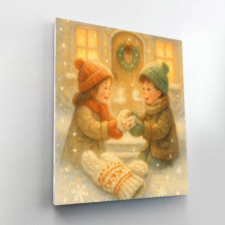 Warm Mittens Exchange Painting by numbers kit