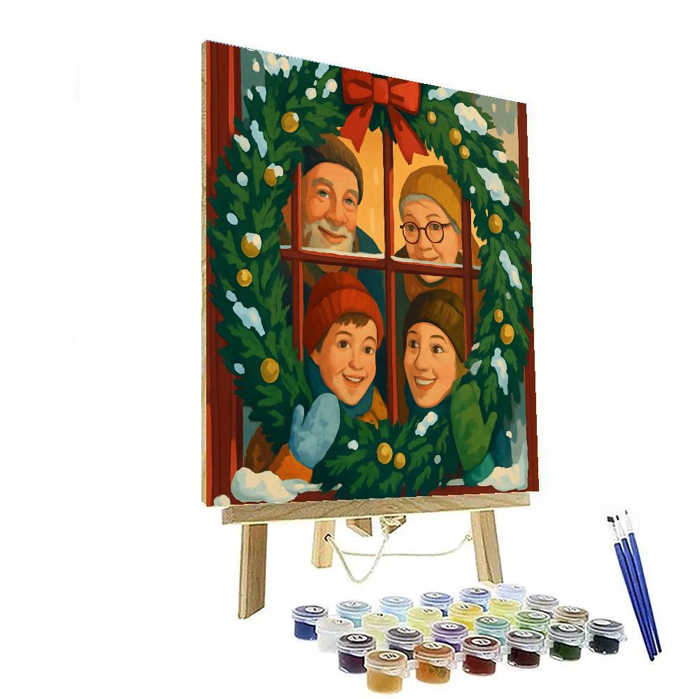 Window Wreath Wonder Painting by numbers kit