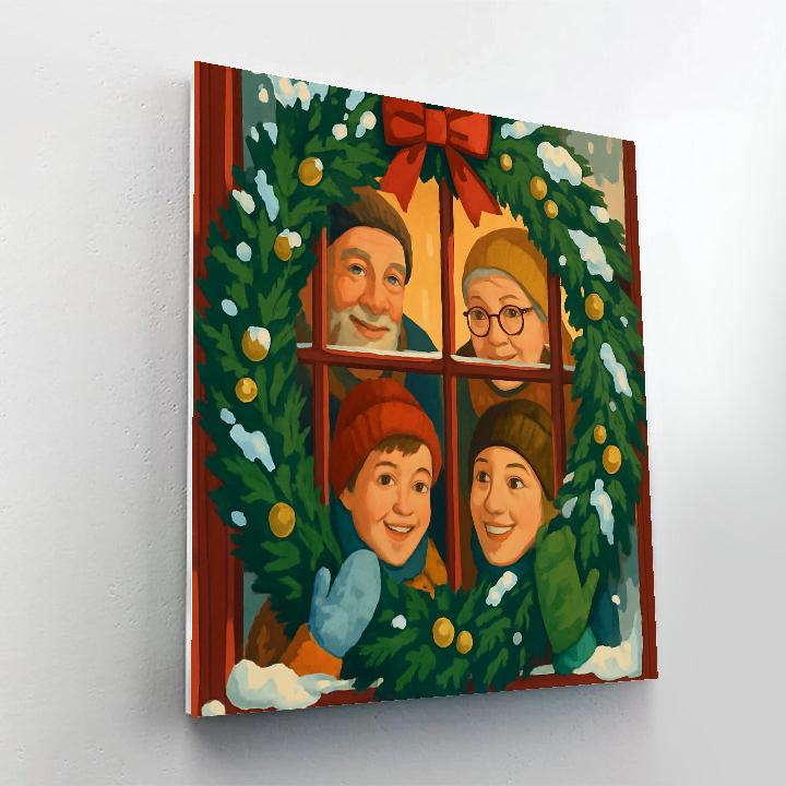 Window Wreath Wonder Painting by numbers kit