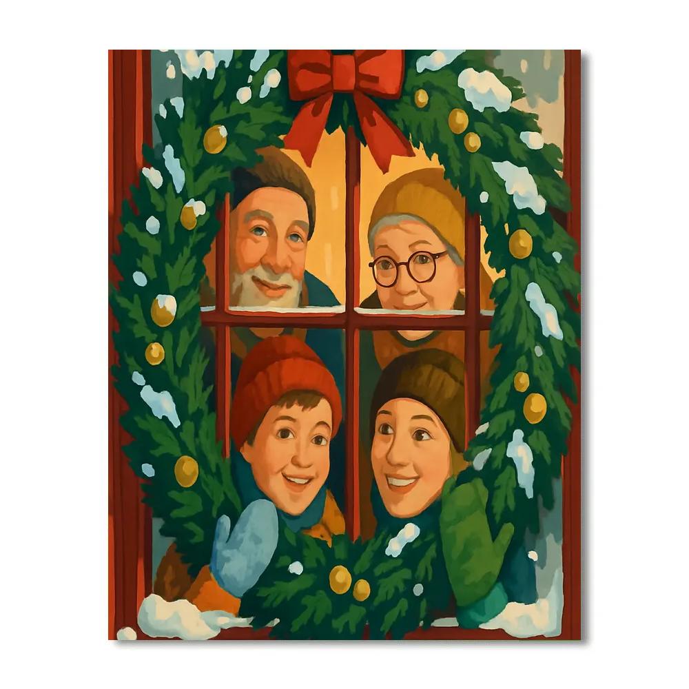 Window Wreath Wonder Painting by numbers kit