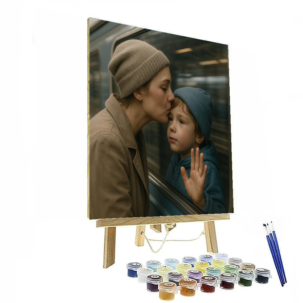 Train Window Goodbye Kiss paint by numbers