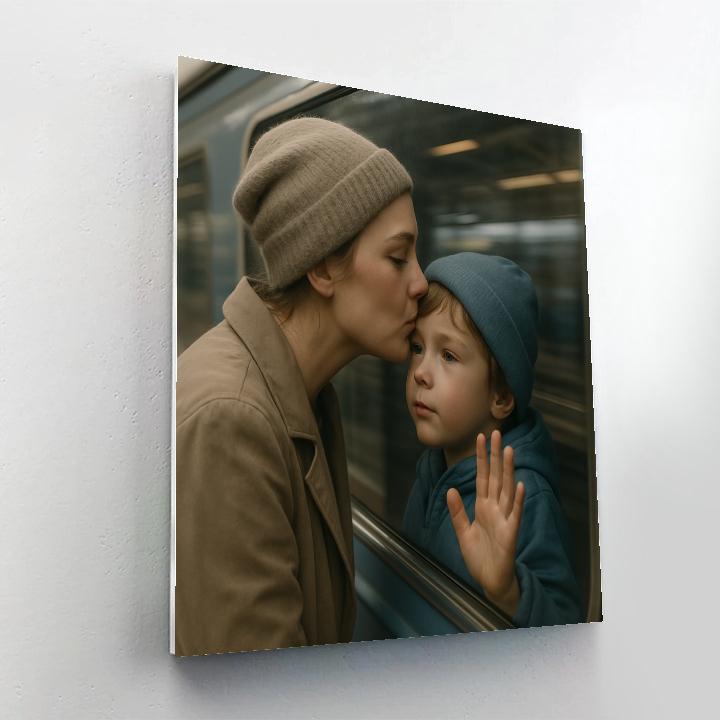 Train Window Goodbye Kiss paint by numbers