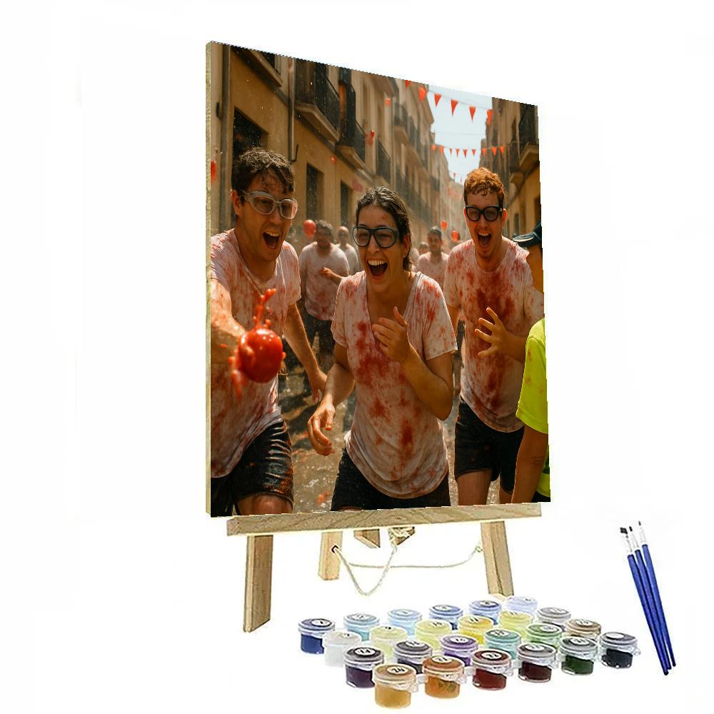 La Tomatina Tomato Throw paint by number