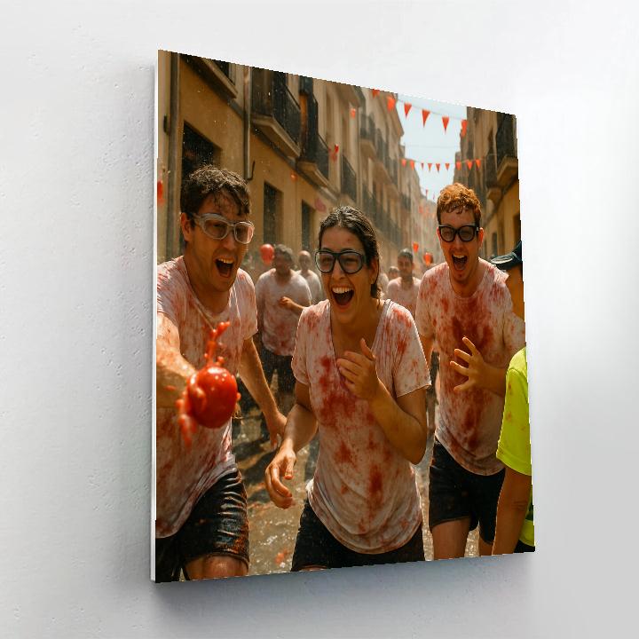 La Tomatina Tomato Throw paint by number
