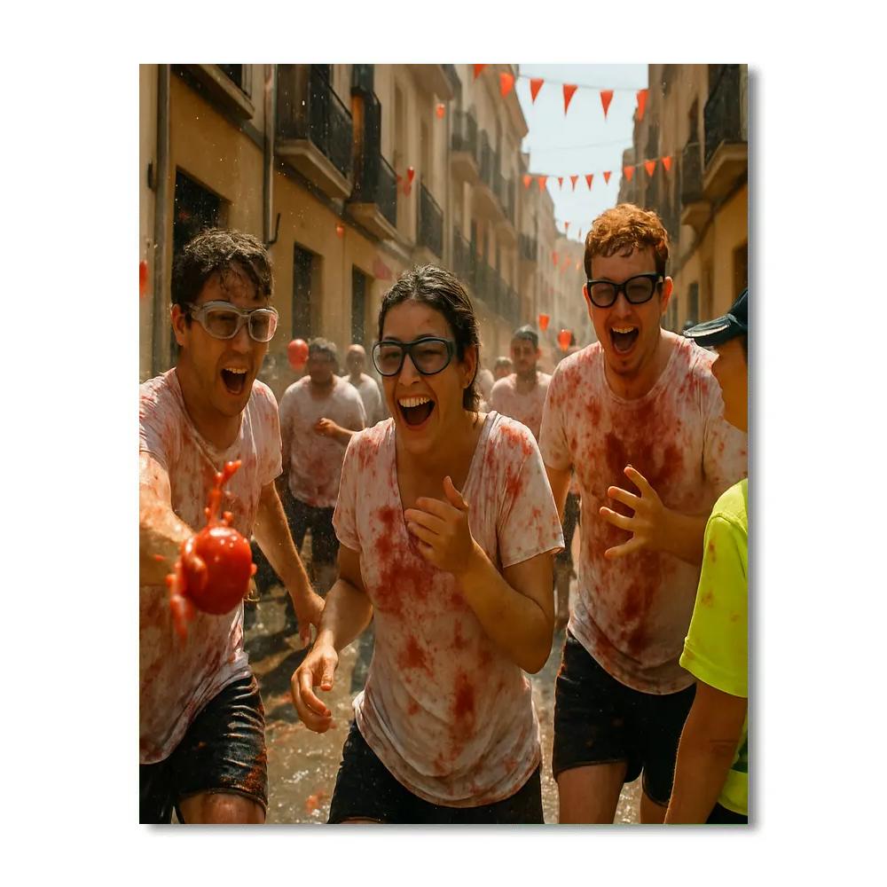 La Tomatina Tomato Throw paint by number