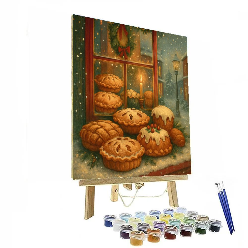 Holiday Window Bakery Glow DIY paint by numbers