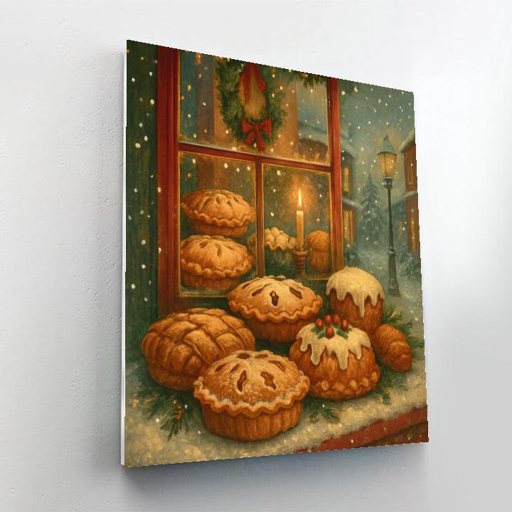 Holiday Window Bakery Glow DIY paint by numbers