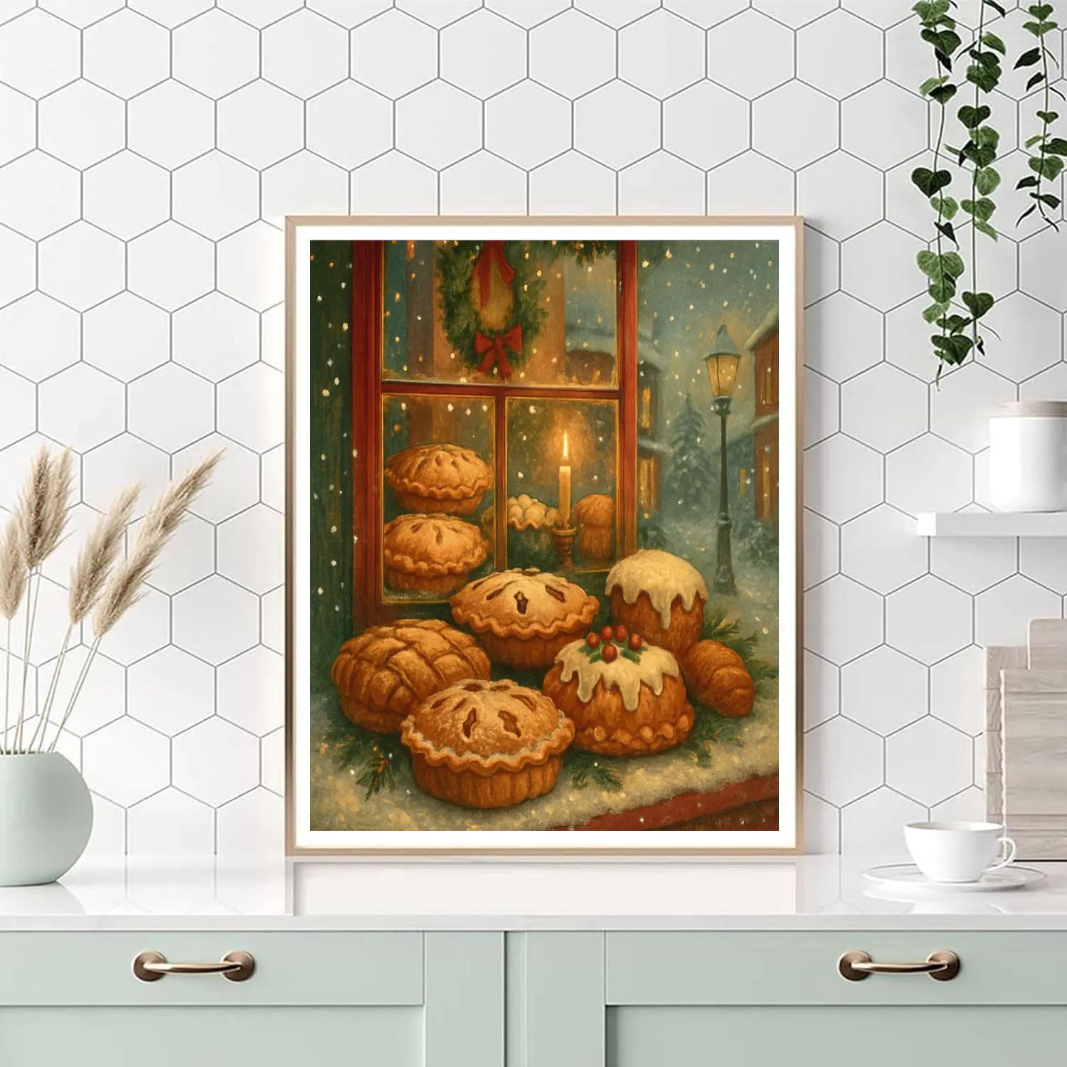 Holiday Window Bakery Glow DIY paint by numbers