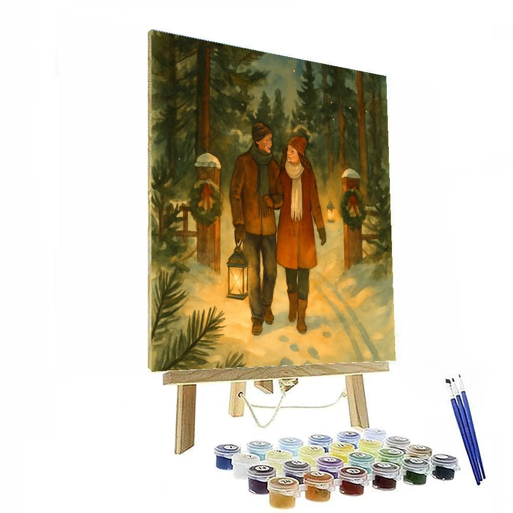 Pine Needle Candlelight Walk painting number kit