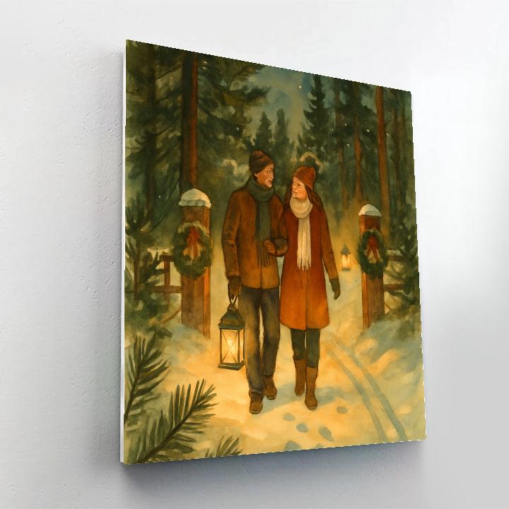 Pine Needle Candlelight Walk painting number kit