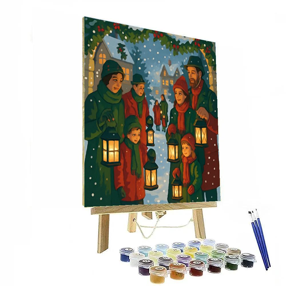 Midwinter Lantern Walk Paint by numbers art