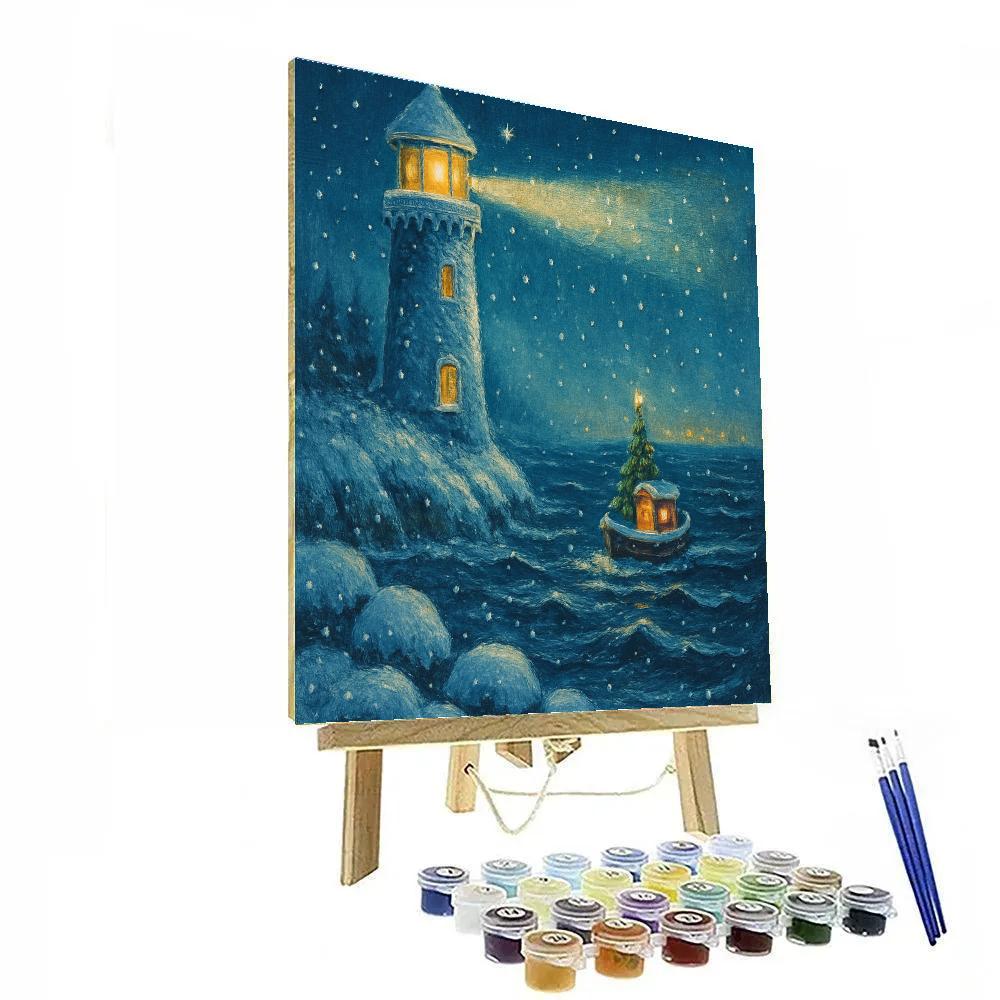 Frosted Lantern Lighthouse Paint by numbers art