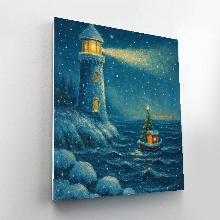 Frosted Lantern Lighthouse Paint by numbers art