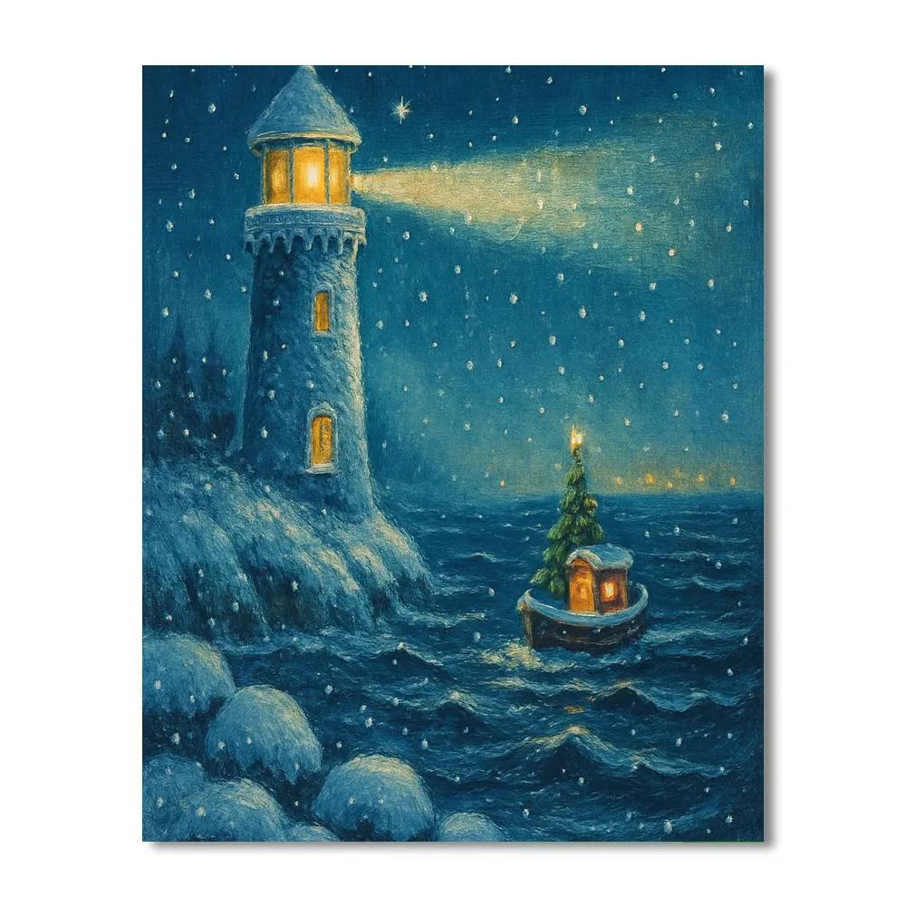 Frosted Lantern Lighthouse Paint by numbers art
