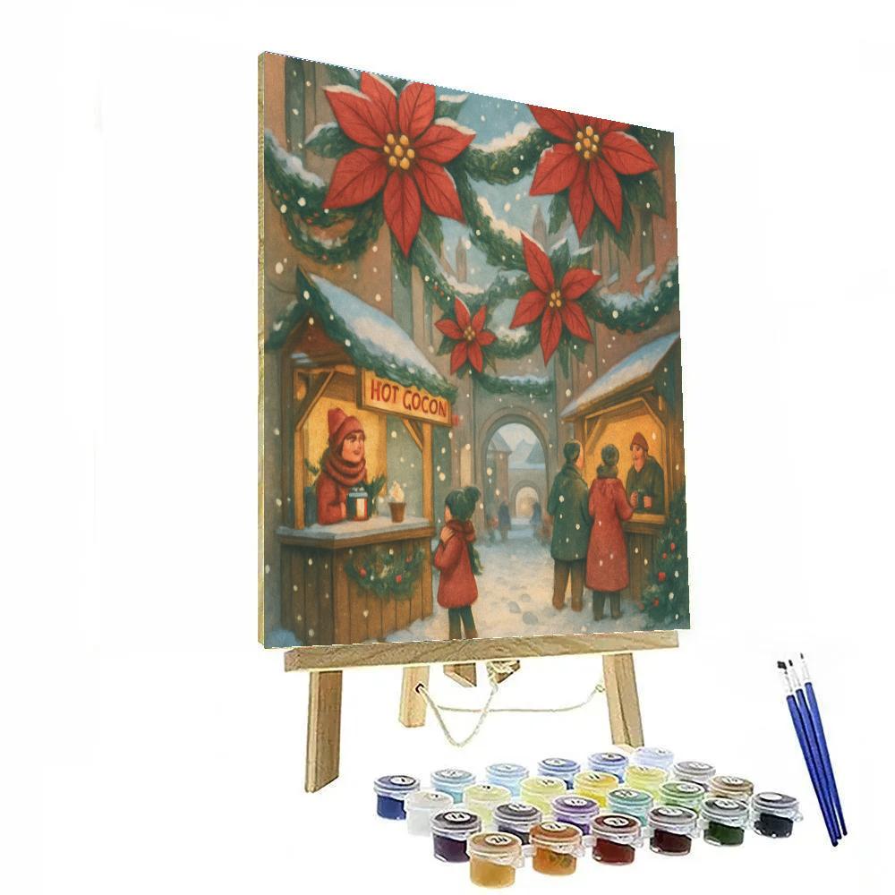 Midnight Poinsettia Alley Paint by numbers art