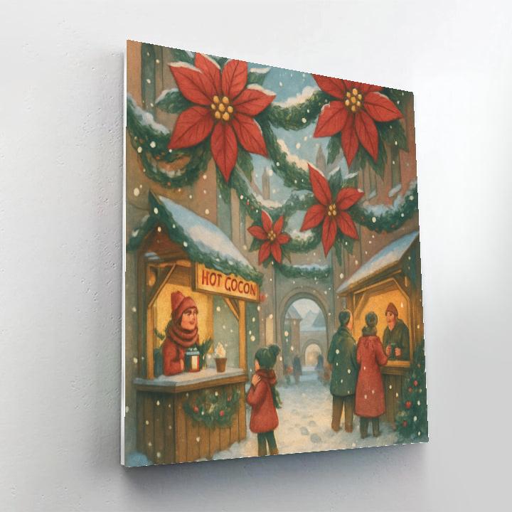 Midnight Poinsettia Alley Paint by numbers art