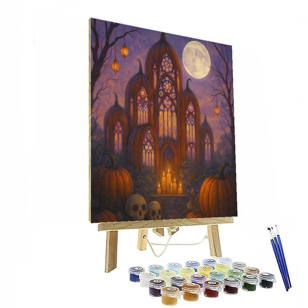 Moonrise Pumpkin Cathedral Numbered painting kits