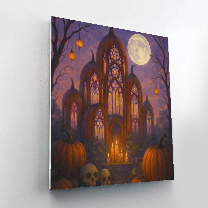 Moonrise Pumpkin Cathedral Numbered painting kits