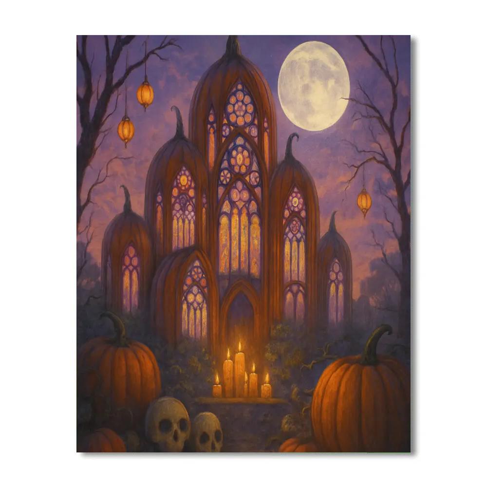 Moonrise Pumpkin Cathedral Numbered painting kits