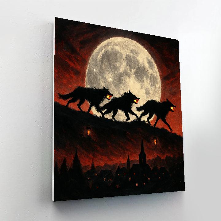 Ridge Of Lantern Wolves DIY paint by numbers