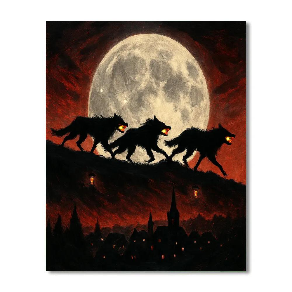 Ridge Of Lantern Wolves DIY paint by numbers