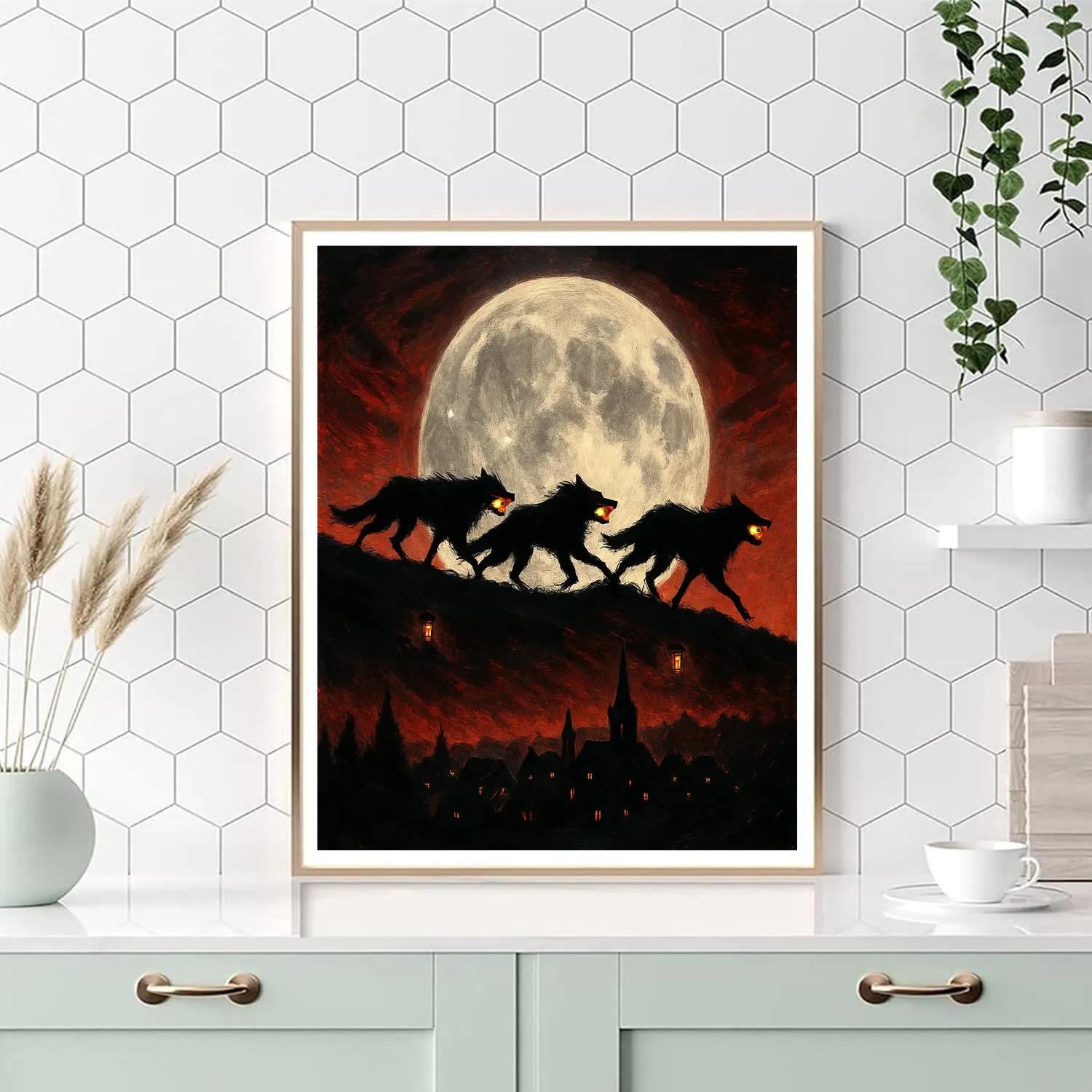 Ridge Of Lantern Wolves DIY paint by numbers