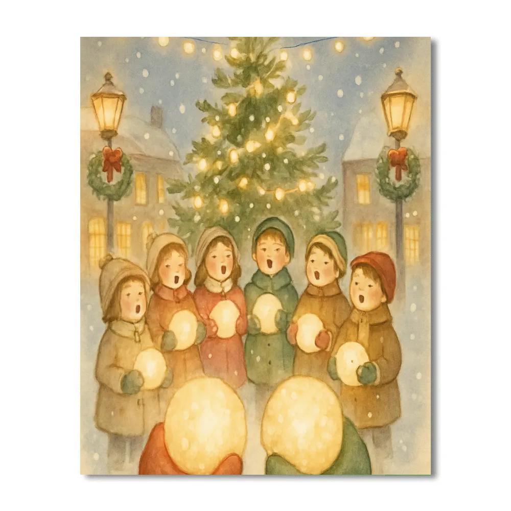 Snow Lantern Village Choir Numbered painting kits