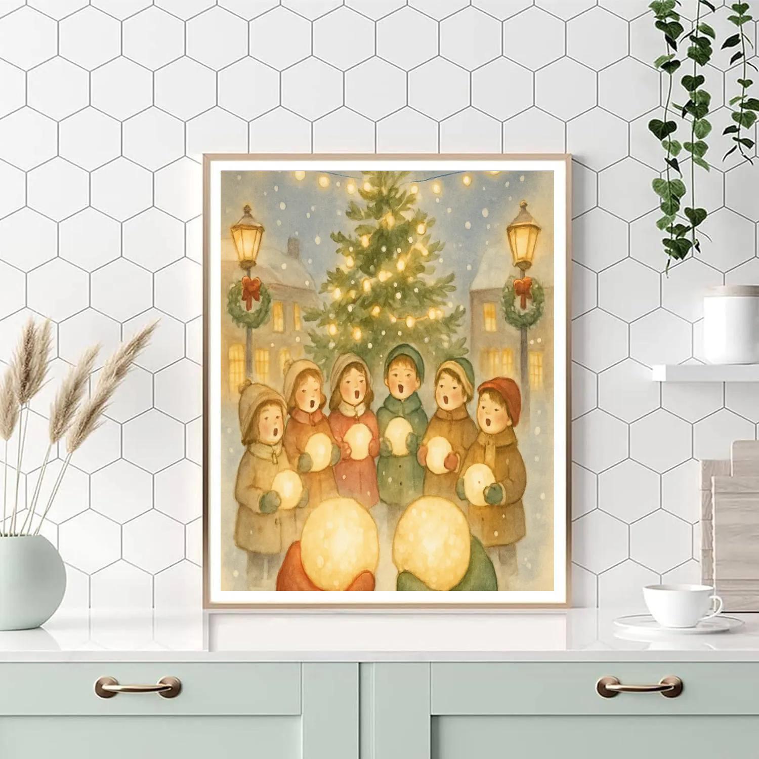 Snow Lantern Village Choir Numbered painting kits