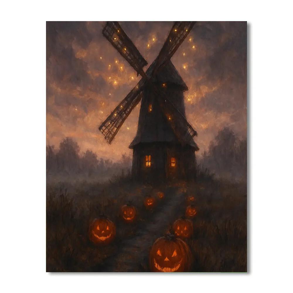 Windmill Of Whispering Lights paint by number