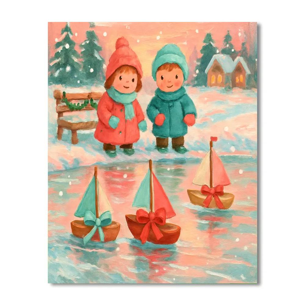 Frozen Pond Toy Sailors Painting by numbers kit