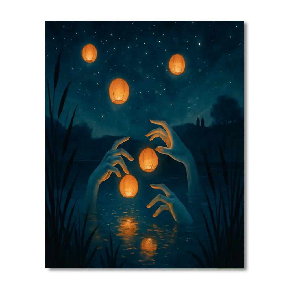 Oracle Pond Under Stars DIY paint by numbers