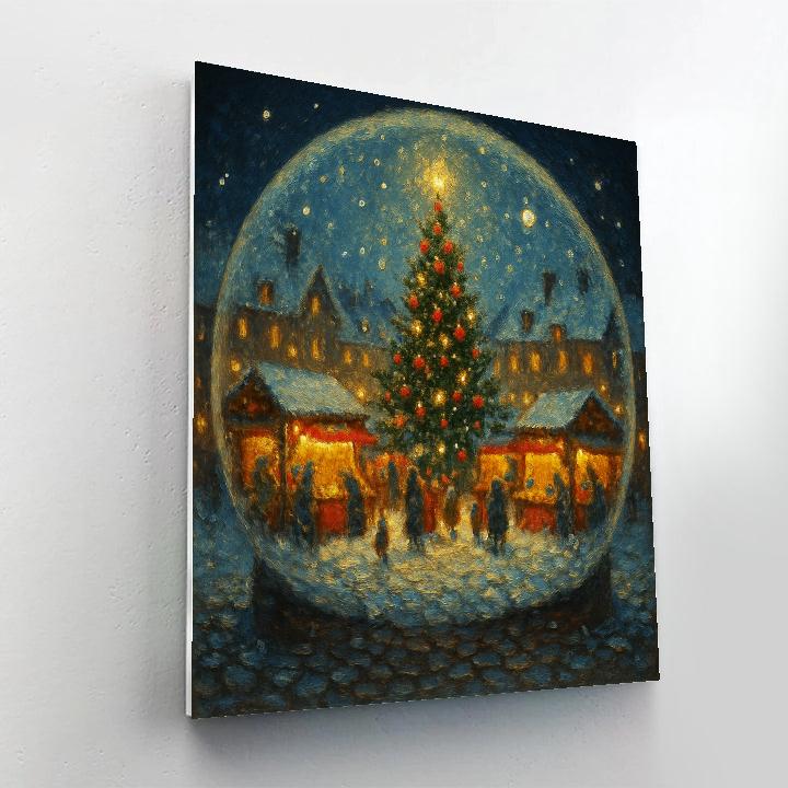 Snow Globe Town Square paint by number