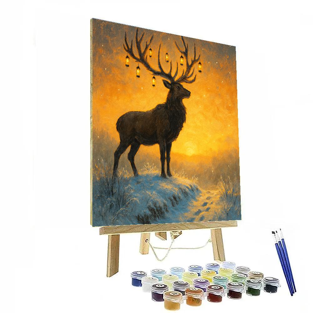 Lantern Elk At Dawn paint by numbers