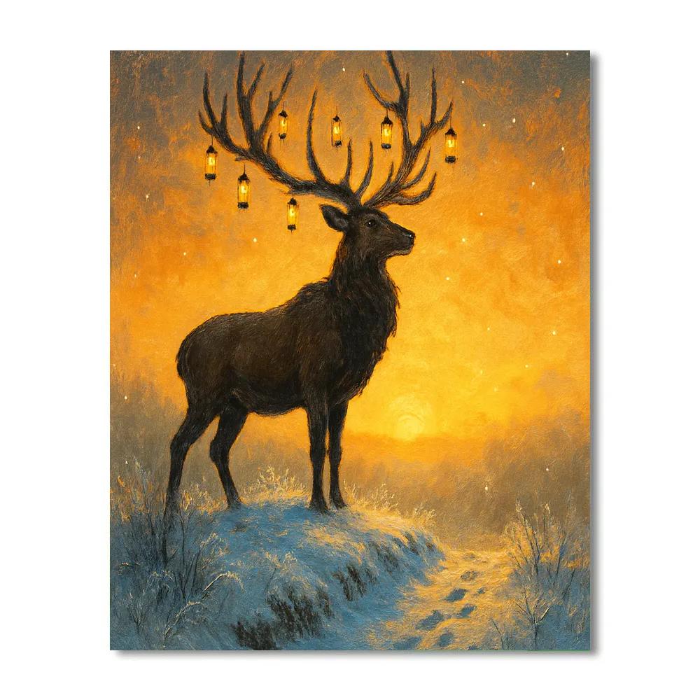 Lantern Elk At Dawn paint by numbers