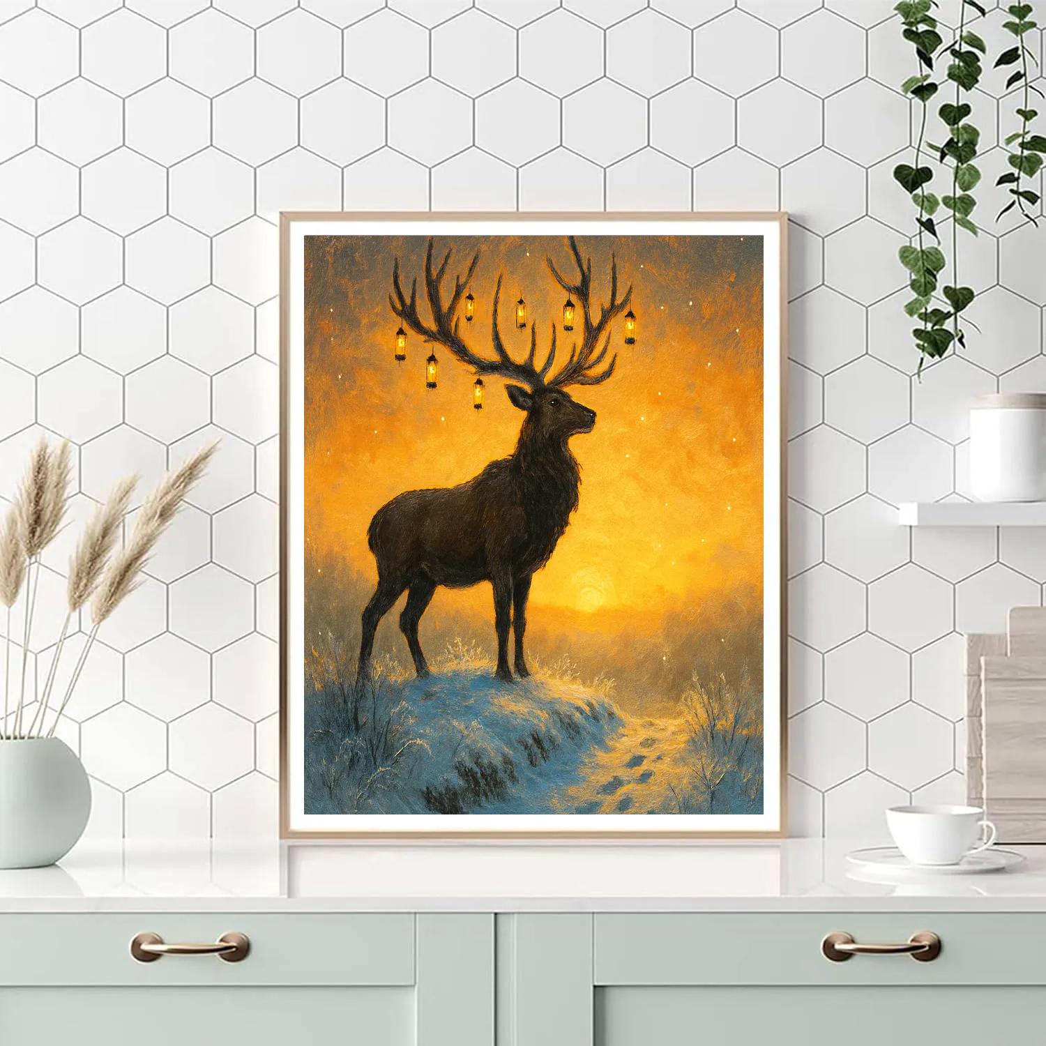Lantern Elk At Dawn paint by numbers