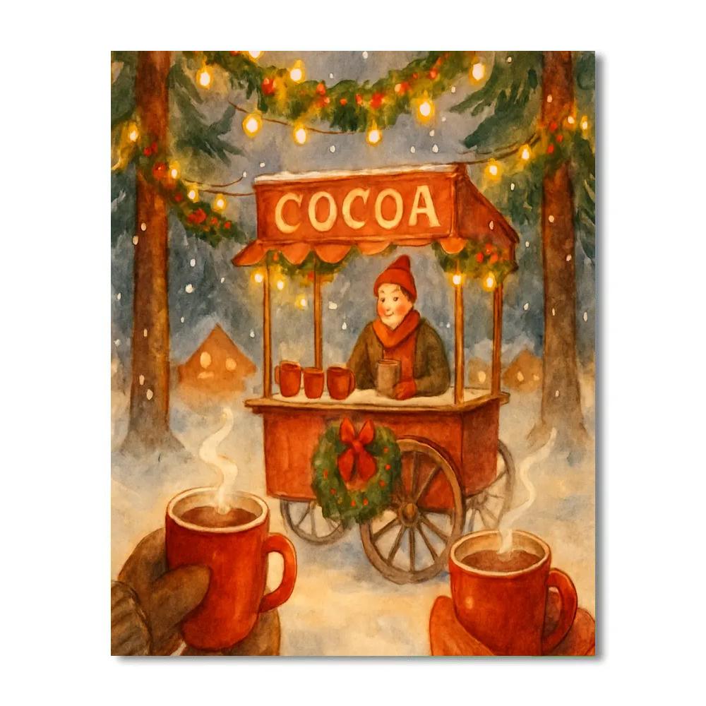 Cocoa Cart By The Pines paint by numbers